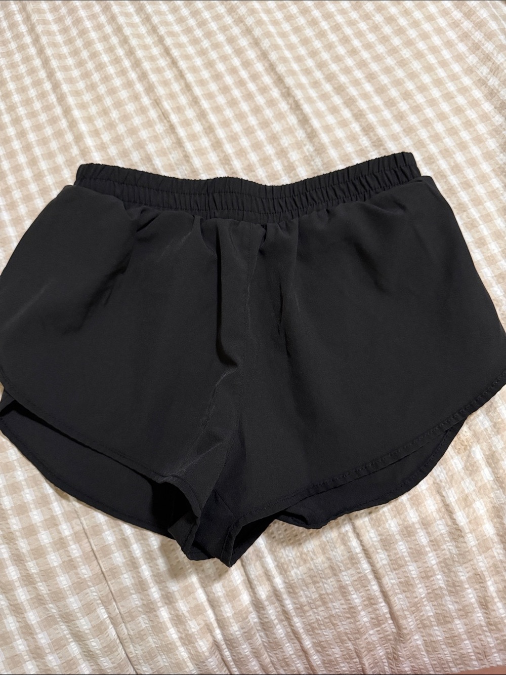 SHEIN Black Women's Athletic Elastic-Waist Running Shorts
